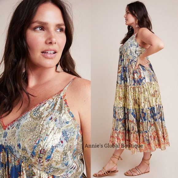 RARE NWT ANTHROPOLOGIE Verb Echo Tiered Maxi Dress - Picture 5 of 16
